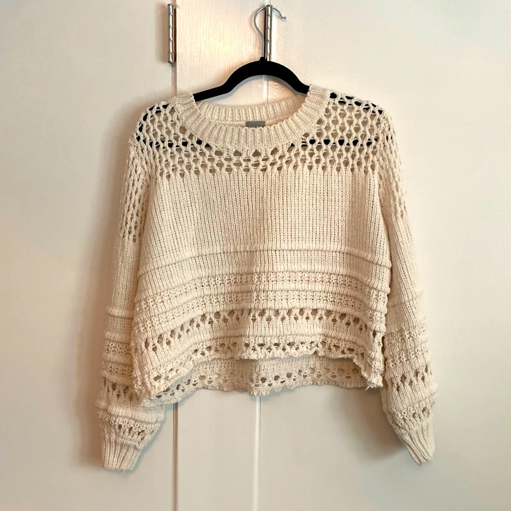 Cream Cutout Sweater